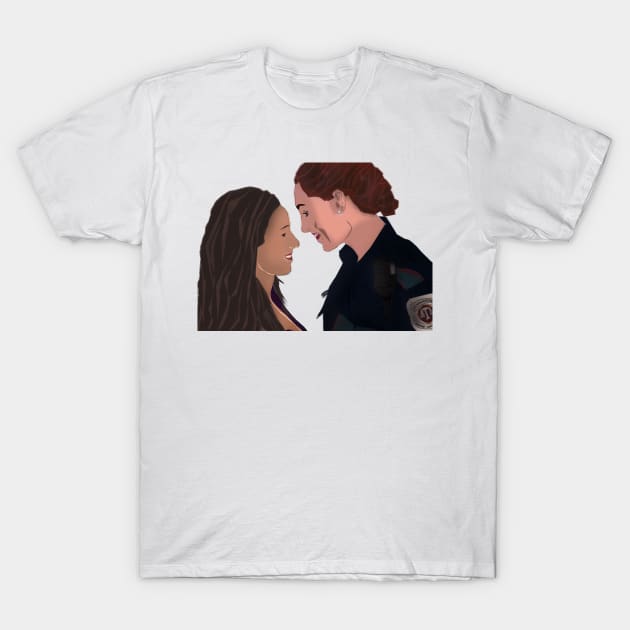 Two Beautiful Unicorns - WayHaught T-Shirt by Inspygirl